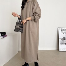 걸스데일리/[Muse12]나그랑 기모 후드롱 원피스/후드 원피스