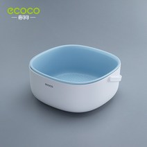과일세척기 야채세척기 가정용 초음파 Ecoco 세척 바구니 드레인 컨테이너 싱크 주방 냄비 더블 필터 핸들 케이스 거실 과일 스낵 커피 테이블 플레이트 새로운, 블루-엘
