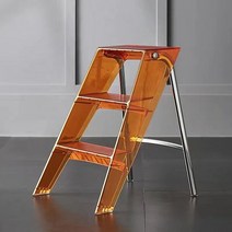 미니사다리 3단사다리 접이식 가정용 일본 투명 아크릴 사다리 휴대용 보관 3 단 페달 플라스틱, 5.orange