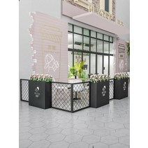 정원 화단 울타리 가림막 북유럽 야외 안뜰 난간 철제 녹화 격리 꽃 상자, [10] 플라워 150x25x100, [01] 중간