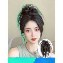 뒷머리 부분 가발 자연스러운 묶음 머리 연출, 1개, 블랙 브라운