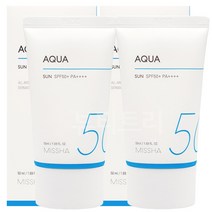 [2입기획] 미샤 올 어라운드 세이프 블록 아쿠아 선 젤 SPF50+ PA++++, 2개, 50ml