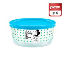 [파이렉스] 코렐 미키마우스 원형 블루 저장용기 946ml, 상세 설명 참조