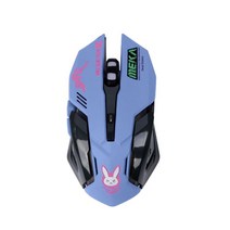 버팀컬마우스 레이저마우스 OW 6 버튼 게이밍 호흡 LED 백라이트 마우스 D.VA 리퍼 유선 USB 컴퓨터 PC 및 Mac 오버워치 게이머용, [02] 파란