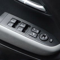 더뉴레이 윈도우 버튼 패널 카본 스티커 기스방지 보호 가드 차량용품, 더뉴레이 윈도우패널 - 블랙카본, 1개