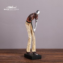 골프피규어 아메리칸 브라운 골프 선물용 샷 골퍼 인물 스포츠 우승 상품 조형물, C