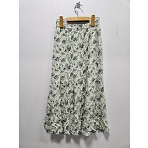 유니클로 민트 패턴 밴딩 플리츠 롱스커트 여 S / 331766