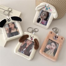 캐릭터 포차코 명찰 학생증 케이스 가방걸이 키링 목걸이 열쇠고리, 1개, 화이트 강아지