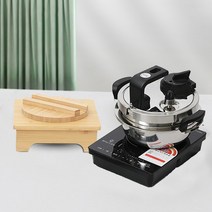 인덕션 압력밥솥 세트 압력밥솥2.2L + 전용인덕션 + 대나무받침대 2.2L용