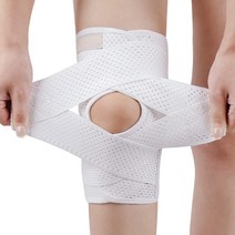 해피관절 슬림4스프링 V형 무릎슬개골 2단압박보호대 좌우공용 1개, 화이트