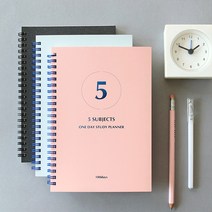 인디고 원데이 스터디 플래너 - 5 Subjects (100일), 핑크