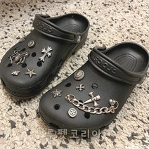 메탈 장식 세트 체인포함 12피스 블랙간지 헤비메탈 스타일 고스룩 고딕패션 신발 홀 장식 악세사리