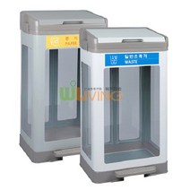 [위드리빙] 투명분리휴지통투명 페달형/페달O 뚜껑O WL-2693, 상세설명 참조, 실버