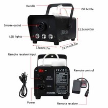 스모그 포그 머신 발생기 원격 제어 3W RGB LED 다채로운 주변 조명 400W 안개 연기 기계 바 디스코 DJ 파, 02 220V_02 미국 플러그