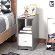 MCOMPANY 협탁 침실 서랍장 거실 쇼파 침대 옆 엔틱 모던 거실장 인테리어 2단 미니 사이드 테이블 책상 북유럽 유럽풍 선반 그레이 화이트 틈새 수납장 와이드 보조 간이 G2, 직사각형 상판(그램)