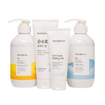 메이베나 순수 효소 3종 세트 바디워시 500ml 2개 + 클렌징 폼 150ml + 필링젤 100ml, 효소바디 택 2 시트러스 무향