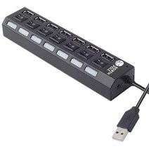 노스폴 7포트 USB 2.0 허브 유전원타입 DUH-700, 혼합색상