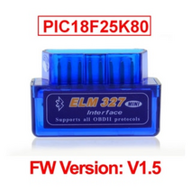 자동차 차량 진단기 obd2 스캐너 elm327 v1.5 pic18f25k80 블루투스 호환 미니 느릅나무 327 v2.1 안드로이드 ios 자동차 진단 도구용 와이파이 코드, 느릅나무327 v1.5