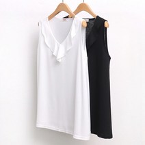 강물처럼 빅사이즈사랑해요 5500L104 훌 민소매 블라우스 BG (6856948)