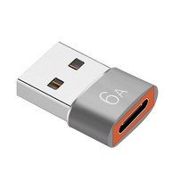 가전제품 전자기기 Uvo오이 6A 고속 충전 USB 3.0-타입 C 어댑터 A Male To Type Female OTG 컨버터 샤오미 삼성 호환 맥북 아이폰 지원, [01] silver grey