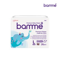 [bamme] 바미 기저귀 밴드형 4단계 대형 10~14kg 1팩(26매), 단품