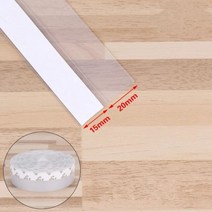 1m 실리카 씰링 스트립 유리창 방음 접착 절연 방풍 문 바닥 테이프, Transparent 15X20MM