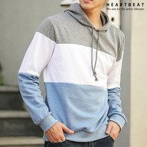 하트비트 레체벨 후드티 베이직핏 배색 긴팔 티셔츠 커플룩 단체복 남자 여자 남여공용 커플티 빅사이즈 단체티