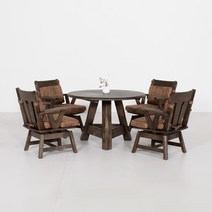 양성국갤러리 나오미 원목 4인 원형 식탁세트 1050 테이블 의자, 원형테이블1050+회전의자4ea