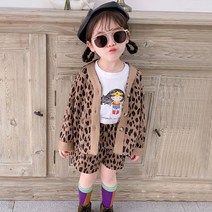 [당일발송]주니유니 호피가디건바지세트 국내배송 호피가디건 아동가디건 어린이집옷