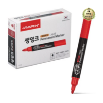 라이브잇 자바펜 생잉크 유성 매직 12p, 빨강, 15개
