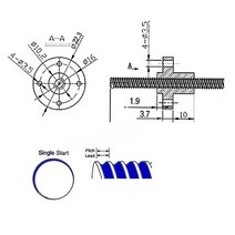 CNC T8 리드 스크류 너트 포함 1mm 2mm 4mm 8mm 12mm 14mm 피치 OD L 100 200 300 350 400 500 1000 1200mm 3D 프린터, [02] 150mm, [03] Pitch 2mm Lead 4mm