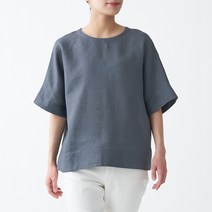 무인양품 MUJI 여성 리넨 반소매 블라우스 BCA02A1S
