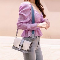 A671 투톤 배색 숄더끈 여성 미니백