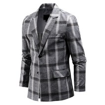 다꾸앙 남성 봄 여름 슬림 카니발 체크 남자 린넨 자켓 C04F5_ok1971