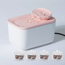 애견 자동 여과 정수기 강아지 물그릇 먹이기 고양이 물먹이기 용품, 작은 연꽃 연못 체리 파우더 4 필터, 장군