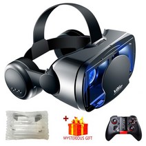 VR 게임기 안면 스마트 글라스 브이알 헤드셋 기계 오락기 호환되는 가상 현실 안경, 상자 054 리모컨 없음
