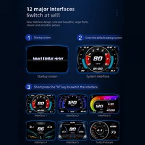 범용 P1 자동차 HUD 헤드 업 디스플레이 GPS OBD 듀얼 시스템 다기능 과속 경보 액세서리