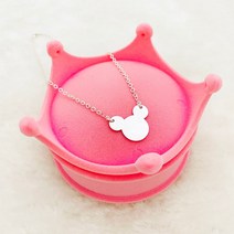 [골드원][무료각인/선물포장] 미키 미아방지 은목걸이