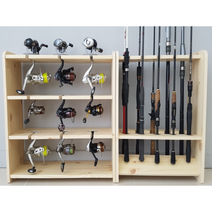 milovhi 국내제작 고급 가정용 낚시대 진열 보관 로드 거치대 릴전용 거치대, 멀티형 로드 7구 + 릴 3구거치대