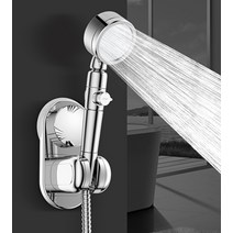 흡착뚝 샤워기 홀더 각도조절 샤워기거치대 자유손 샤워기헤드걸이 흡착식 샤워기걸이, No.01 흡착뚝 샤워기 홀더 화이트