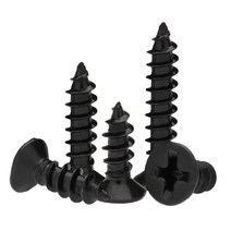 M2.6 블랙 접시 머리 태핑 스크류 카운터 성크 강철 크로스 나사, M2.6 (100pcs), 25mm, 1개