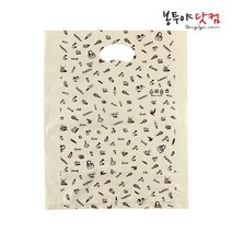 봉투야닷컴 HDPE 40호 (40x49cm) 100장 비닐쇼핑백, 해피펀-아이보리