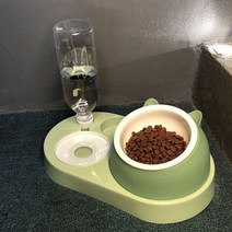 강아지 고양이 밥그릇 아기 스틸 스테인레스 위생적 애견 도자기 식탁 개 대형견 대리석 자동급식 애견용품, 단일사이즈, F