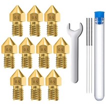 MMOBIEL 압출기 노즐 3D 프린터 0.2mm 10개 - MK8 황동 노즐 Creality Ender 3 시리즈 Ender 5 시리즈 CR-10/10S Makerbot, 0.5mm