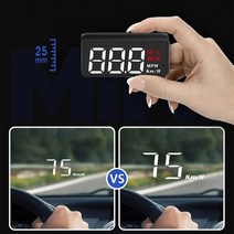 HUD 디지털 자동차 속도계 헤드 업 디스플레이 OBD2 LED 앞 유리 프로젝터 자동 전자 전압 캠핑 경보 지능형 시스템