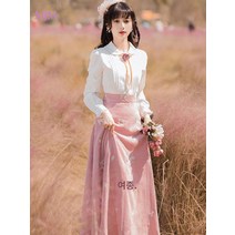 경성 봄 개화기의상 원피스 스트라이프 복고 가을 리본