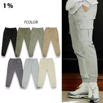제로스포츠 남성 슬림일자핏 데일리 코튼스판 밴딩 카고 조거팬츠