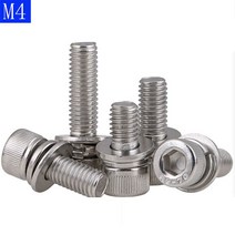 모자세탁 볼캡틀 모자틀 M4 x 0.7 4mm 304 스테인레스 스틸 소켓 헤드 캡 나사 플랫/스프링 와셔, [33] M4X40mm-50pcs