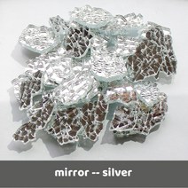 가방 당 85g/3oz 모자이크 조각 유리 타일 반투명/거울 깨진 유리 조각 DIY 공예 타일 모자이크 제작 재료, 01 85g-3oz, 13 mirror silver