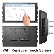 did모니터 1000Nits 태양광 판독 가능 산업용 등급 터치 스크린 모니터 VGA HDMI USB 인터페이스 포함 116 인치 HD 1920x1200, Resistive Touch
